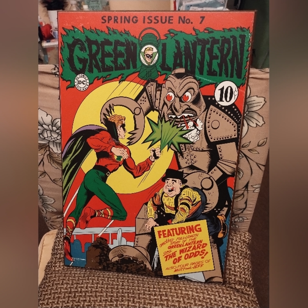 The Green Lantern Comic Book Wood Poster